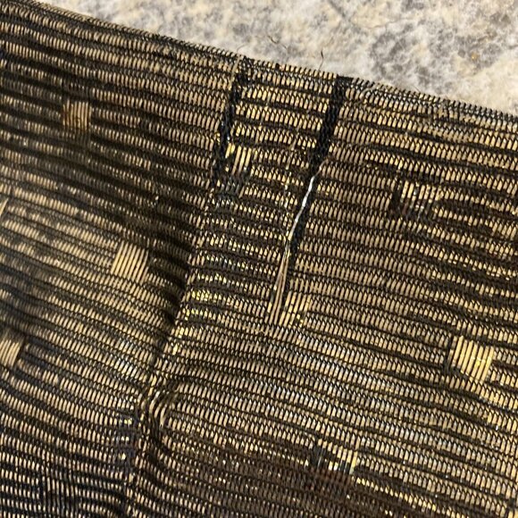 Vintage 1970s Disco Top Blouse Metallic Gold Medium Polka Dot NOS Deadstock - Picture 11 of 11